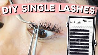 DIY Lash Extensions  SINGLE LASHES [upl. by Suh435]