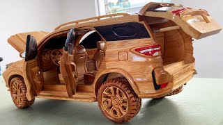 Wood Carving  Toyota Fortuner Legender 2021  Woodworking Art [upl. by Batsheva]