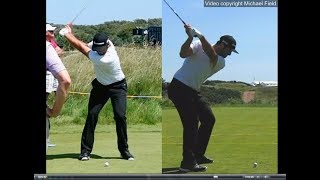 Jon Rahm golf swing  Long Iron faceon amp downtheline July 2017 [upl. by Delano93]