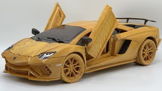 Wood Carving  Lamborghini Aventado S 2021  Woodworking Art [upl. by Intruok545]