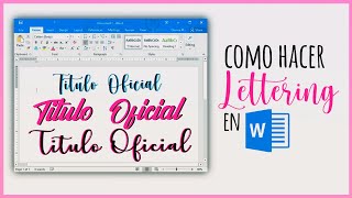 Como hacer Lettering en Word  Consejos  Recomendaciones [upl. by Corell]