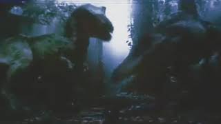 Extended Jurassic Park 3 Tyrannosaurus vs Spinosaurus Fight [upl. by Ahsinan]