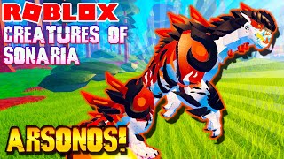 Roblox Creatures Of Sonaria  HOW TO GET ARSONOS New Creature [upl. by Haran]