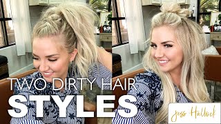 HOW TO Mohawk Bun  Mohawk Braid  3 MINUTE Dirty Hairstyle Tutorial  Jess Hallock [upl. by Gottlieb]