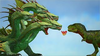 Ark Survival  ATLAS HYDRA vs TREXSPINOINDO REX and more Ep386 [upl. by Allebram]