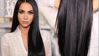 HOW TO SLEEK amp SHINY STRAIGHT HAIR  Carli Bybel [upl. by Iliak689]