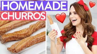 HOW TO MAKE HOMEMADE CHURROS [upl. by Lacey483]