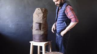 How to close a Duffle Bag made of waxed canvas and leather [upl. by Ezri]