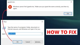 Windows cannot find GPEDITMSC  HOW TO FIX [upl. by Iatnahs130]