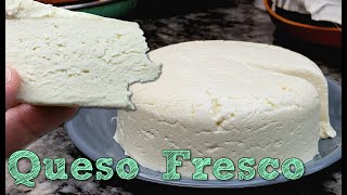 QUESO FRESCO  Homemade Fresh Cheese Recipe  Queso Fresco Casero [upl. by Hannasus]