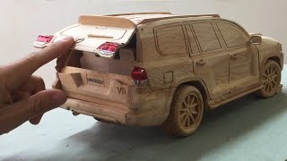 Wood Carving  TOYOTA Land Cruiser V8 2020 New Version  Woodworking art [upl. by Warford]