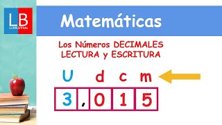 Los Números DECIMALES LECTURA y ESCRITURA ✔👩‍🏫 PRIMARIA [upl. by Myrlene]