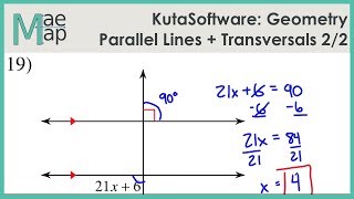 KutaSoftware Geometry Parallel Lines And Transversals Part 2 [upl. by Elisha]