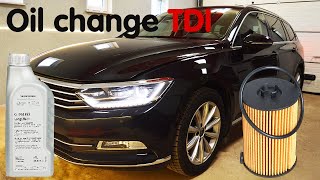 How To Change Oil Volkswagen Passat B8 2014  2020 TDI Engine Audi Skoda VW [upl. by Quintilla]