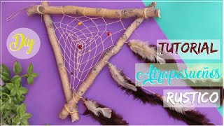 Como hacer un ATRAPASUEÑOS triangular Rustico 🪶 DIY DREAMCATCHER [upl. by Ynnod]