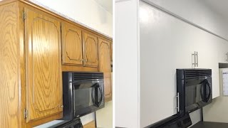 How To DIY Modern Kitchen Cabinet Remodel  Update Cabinets on a Budget  Modern Builds  EP 46 [upl. by Ahsimal]