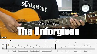 The Unforgiven  Metallica  Fingerstyle Guitar Tutorial  TAB amp Lyrics [upl. by Iah]