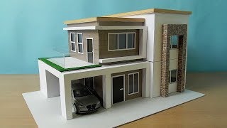 DIY Simple Miniature House  Modern House Model [upl. by Ayrotal]