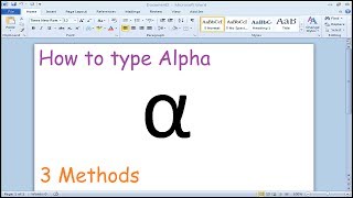 How to type alpha symbol in Microsoft Word [upl. by Klenk299]