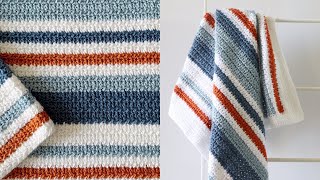 Crochet Country Blue Stripes Baby Blanket [upl. by Geerts]