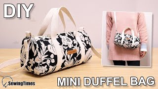 DIY CUTE DUFFEL BAG  Purse Bag Crossbody Bag Tutorial amp Pattern sewingtimes [upl. by Nylrahs]