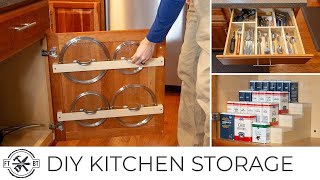 3 Easy DIY Kitchen Organization Projects  Basic Tools [upl. by Ecneps]