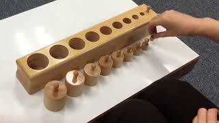 Montessori Knobbed Cylinder and Extensions and Variations [upl. by Gamaliel]