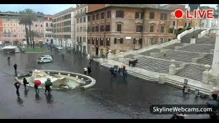 Live Webcam from Rome  Piazza di Spagna [upl. by Arlon]