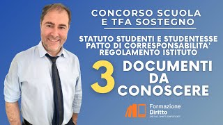 Concorso scuola e TFA Sostegno  3 documenti da conoscere [upl. by Oakman897]