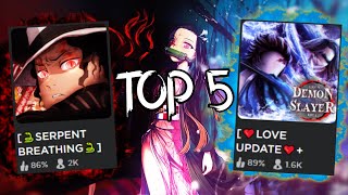 THE TOP 5 DEMON SLAYER GAMES ON ROBLOX IN MY OPINION [upl. by Annie]