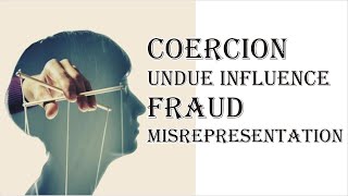 Coercion Undue Influence Fraud Misrepresentation  Indian Contract Act 1872  Law Guru [upl. by Trumaine887]