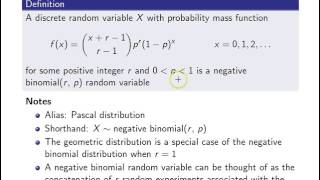 Negative binomial distribution [upl. by Eelra235]