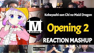 Kobayashisan Chi no Maid Dragon Opening 2  Reaction Mashup [upl. by Eejan]