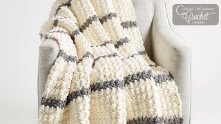 Crochet Pin Stripes Blanket Pattern  EASY  The Crochet Crowd [upl. by Piotr451]