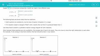 ALEKS Relating activation energy to a reaction rate [upl. by Ynneg]