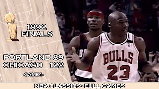 1992 NBA Finals Portland  Chicago Game1 Full game 720p [upl. by Kirby]