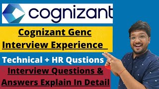 Cognizant Genc Interview Experience  Interview Questions amp Answers 🔥🔥 [upl. by Naibaf]