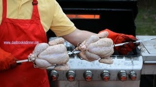 Rotisserie Grilling Two Chickens [upl. by Laemsi]