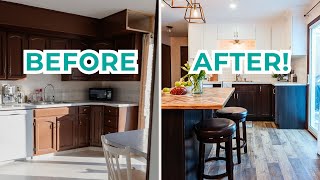 DIY Kitchen Renovation with incredible BEFORE amp AFTER makeover  The DIY Mommy [upl. by Ardiedal]