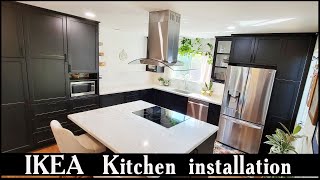 Black Ikea Kitchen Two Toned Design Dark  Light [upl. by Inig]