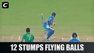 12 Stumps Flying Crazy Deliveries In Cricket [upl. by Kelsy206]