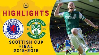 Rangers 23 Hibernian  David Gray Header as Hibernian Make History  Scottish Cup Final 201516 [upl. by Ahsimot]