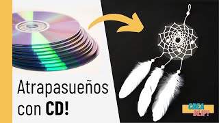 Cómo hacer un atrapasueños casero con CD ¡Macrame fácil [upl. by Naanac927]