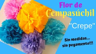 🌼Flor de Cempasúchil con PAPEL CREPE sin medidasfáciles y rápidascómo hacer flores con papel [upl. by Rosenblast88]