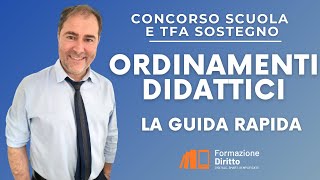 CONCORSO SCUOLA E TFA SOSTEGNO ORDINAMENTI DIDATTICI  LA GUIDA RAPIDA [upl. by Ebaj]