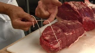 DIY Butcher Skills How to tie a Butchers Knot for Beef Roasts [upl. by Anavrin]