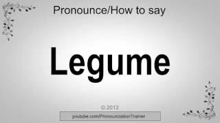 How to Pronounce Legume [upl. by Olegnaleahcim98]