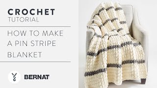 Crochet Textured Pin Stripe Blanket Tutorial [upl. by Lucania]