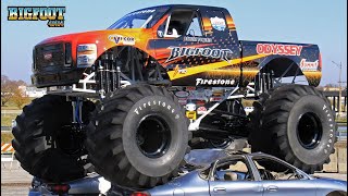 First Ever Electric Monster Truck Car Crush 2012 BIGFOOT 20  BIGFOOT 4x4 Inc [upl. by Brackely591]