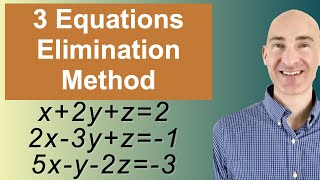 Solving Systems of 3 Equations Elimination [upl. by Hubey]